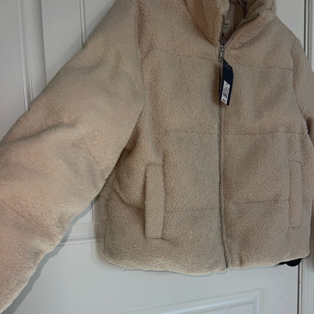 NWT! Universal Thread Cream Sherpa Puffer Jacket Sz M Super soft! - Picture 5 of 12